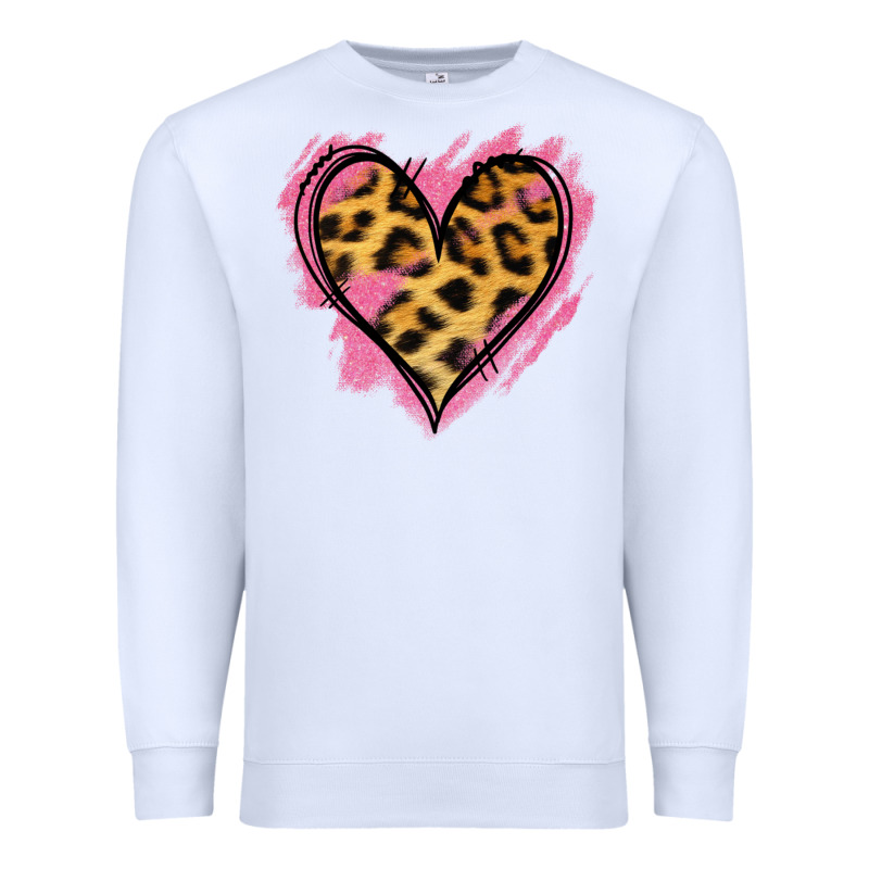 Leopard Pink Glitter Heart Premium Sweatshirt by Jasminsmagicworld | Teevron