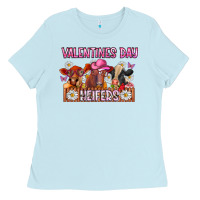 Baby Blue valentines day heifers Ladies Tee - CowhideDigitalArt