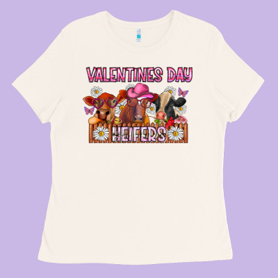 Valentines Day Heifers Ladies Tee Designed By Cowhidedigitalart