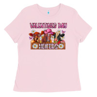 Bubblegum Pink valentines day heifers Ladies Tee - CowhideDigitalArt