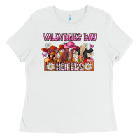 White valentines day heifers Ladies Tee - CowhideDigitalArt