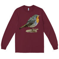 Burgundy yellow breast Long Sleeve Tee - LillyAllenDesigns