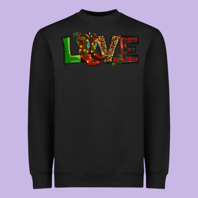 Christmas Boots Love Heavyweight Sweatshirt Designed By Ranaportraitstore