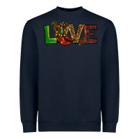 Navy Christmas boots love Heavyweight Sweatshirt - RanaPortraitStore