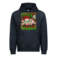 Navy merry christmas baby pig Urban Hoodie - RanaPortraitStore