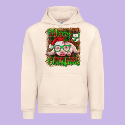 Merry Christmas Baby Pig Urban Hoodie Designed By Ranaportraitstore