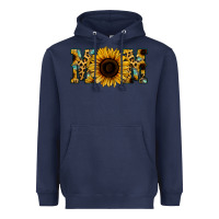Navy Sunflower Leopard Mom Heavyweight Hoodie - Jasminsmagicworld