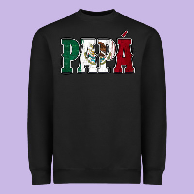 Mexican Flag Papá Heavyweight Sweatshirt Designed By Jasminsmagicworld