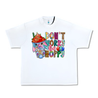 White DON T WORRY Be hoppy Easter Urban Heavy Tee - CowhideDigitalArt