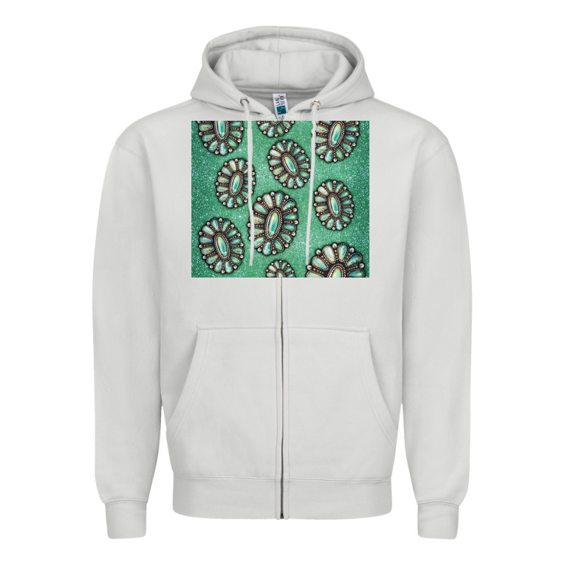 Turquoise Gemstone Glitter Zipper Hoodie by Jasminsmagicworld | Teevron