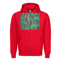 Red turquoise gemstone glitter Zipper Hoodie - Jasminsmagicworld