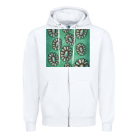 White turquoise gemstone glitter Zipper Hoodie - Jasminsmagicworld