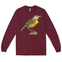 Burgundy Western Meadowlark Long Sleeve Tee - LillyAllenDesigns