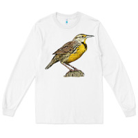 White Western Meadowlark Long Sleeve Tee - LillyAllenDesigns