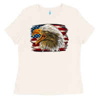 Bone Western American Flag Eagle Ladies Tee - LillyAllenDesigns