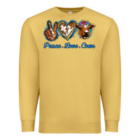 Antique Gold Peace Love Cows Premium Sweatshirt - Jasminsmagicworld