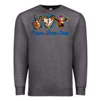 Charcoal Heather Peace Love Cows Premium Sweatshirt - Jasminsmagicworld