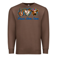 Chestnut Peace Love Cows Premium Sweatshirt - Jasminsmagicworld