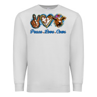 Dove Grey Peace Love Cows Premium Sweatshirt - Jasminsmagicworld