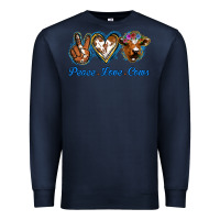 Navy Peace Love Cows Premium Sweatshirt - Jasminsmagicworld