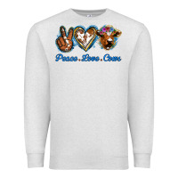 Oatmeal Heather Peace Love Cows Premium Sweatshirt - Jasminsmagicworld