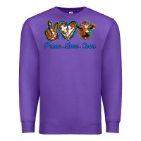 Purple Peace Love Cows Premium Sweatshirt - Jasminsmagicworld