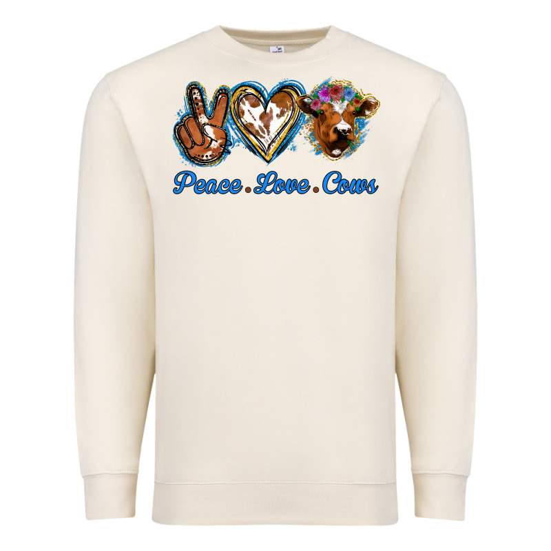 Peace Love Cows Premium Sweatshirt by Jasminsmagicworld | Teevron