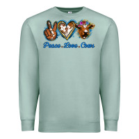 Seafoam Peace Love Cows Premium Sweatshirt - Jasminsmagicworld