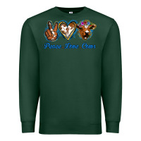 Sports Green Peace Love Cows Premium Sweatshirt - Jasminsmagicworld
