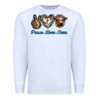 White Peace Love Cows Premium Sweatshirt - Jasminsmagicworld