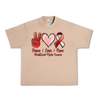 Burro Peace Love Cure Heart And Neck Cancer Urban Heavy Tee - Jasminsmagicworld