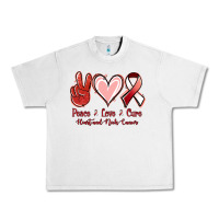 Lunar Rock Peace Love Cure Heart And Neck Cancer Urban Heavy Tee - Jasminsmagicworld