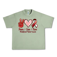 Oil Green Peace Love Cure Heart And Neck Cancer Urban Heavy Tee - Jasminsmagicworld
