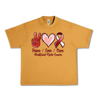 Peanut Butter Peace Love Cure Heart And Neck Cancer Urban Heavy Tee - Jasminsmagicworld