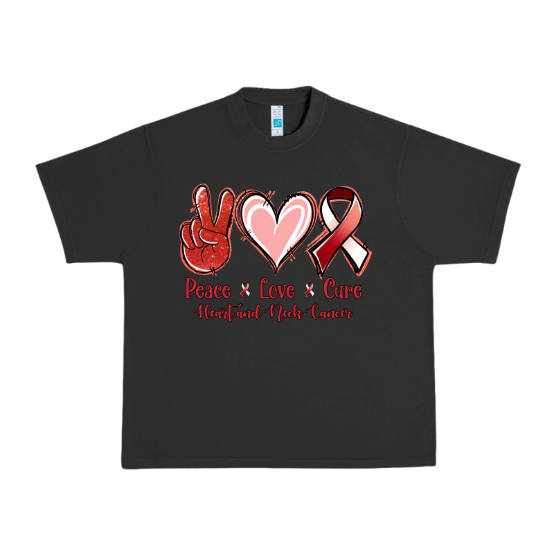 Peace Love Cure Heart And Neck Cancer Urban Heavy Tee by Jasminsmagicworld | Teevron