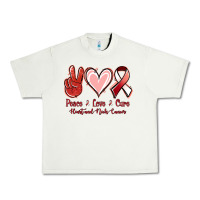 Pistachio Peace Love Cure Heart And Neck Cancer Urban Heavy Tee - Jasminsmagicworld