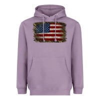 Lavender Camouflage Usa Flag Background Heavyweight Hoodie - Jasminsmagicworld