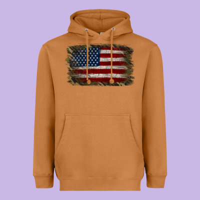Camouflage Usa Flag Background Heavyweight Hoodie Designed By Jasminsmagicworld