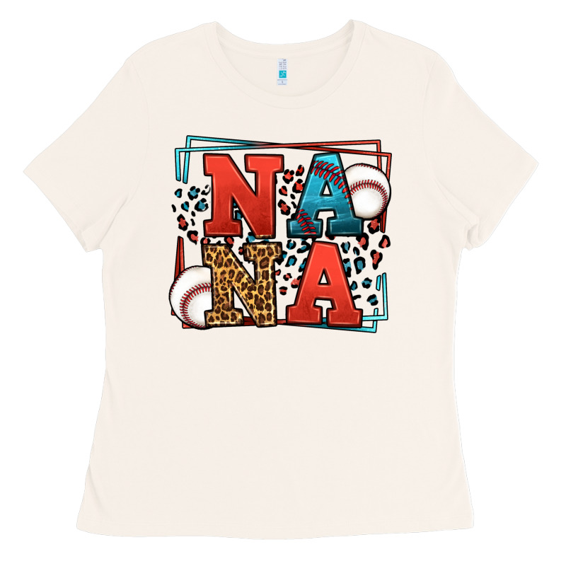 Baseball Nana Leopard Frame Ladies Tee by LillyAllenDesigns | Teevron