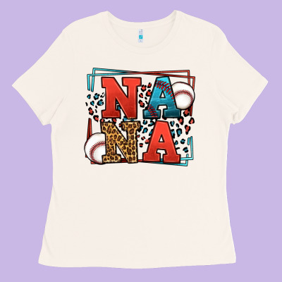 Baseball Nana Leopard Frame Ladies Tee Designed By Lillyallendesigns