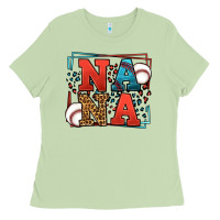 Matcha Baseball nana leopard frame Ladies Tee - LillyAllenDesigns