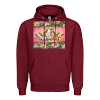 Burgundy Easter bunny and eggs Zipper Hoodie - RanaPortraitStore
