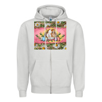 Dove Grey Easter bunny and eggs Zipper Hoodie - RanaPortraitStore
