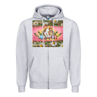 Heather Grey Easter bunny and eggs Zipper Hoodie - RanaPortraitStore