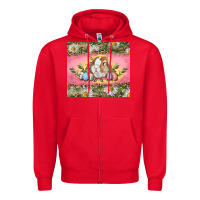 Red Easter bunny and eggs Zipper Hoodie - RanaPortraitStore