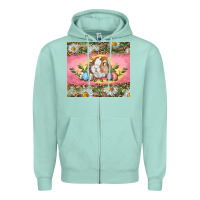 Seafoam Easter bunny and eggs Zipper Hoodie - RanaPortraitStore