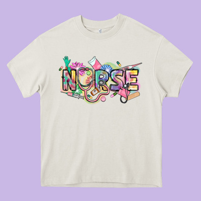 Nurse Heavy Core Tee Designed By Fadigitalartstudio