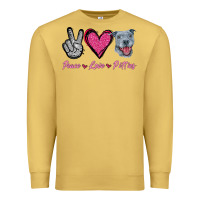 Antique Gold Peace Love Pitties Premium Sweatshirt - Jasminsmagicworld