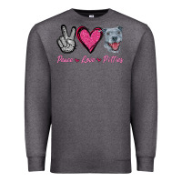 Charcoal Heather Peace Love Pitties Premium Sweatshirt - Jasminsmagicworld