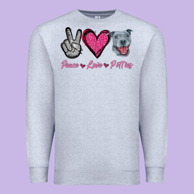 Peace Love Pitties Premium Sweatshirt Designed By Jasminsmagicworld